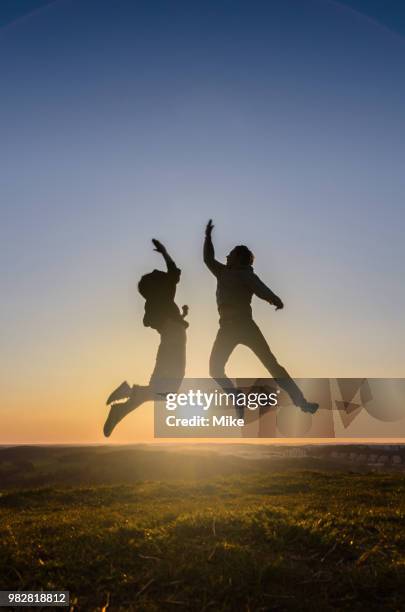 Highfive 223 Man High Five Silhouette Stock Photos, High-Res Pictures, and ...