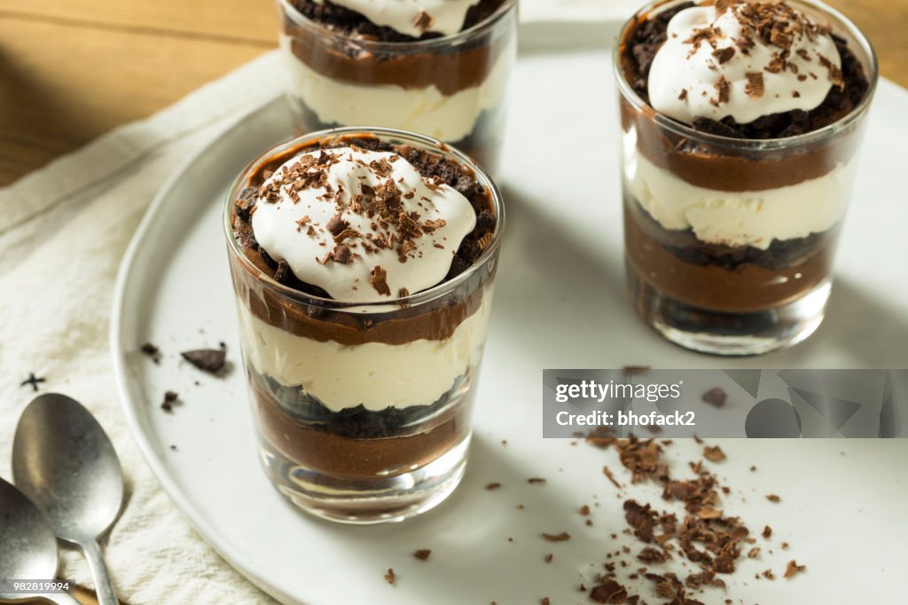 Sweet Homemade Chocolate Parfait Dessert