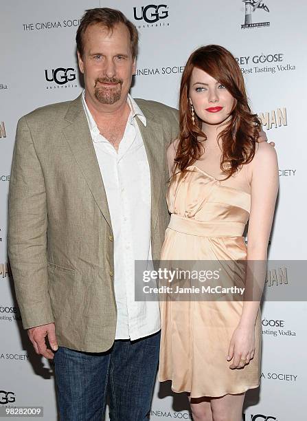 Jeff Daniels and Emma Stone attend the Cinema Society with UGG & Suffolk County Film Commission's screening of "Paper Man" at the Crosby Street Hotel...