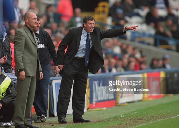 Tranmere Manager Kevin Sheedy shouts instructions during the Queens Park Rangers v Tranmere Rovers Nationwide First Division match played at Loftus...