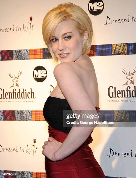 Actress and singer Kellie Pickler attends the 8th annual "Dressed To Kilt" Charity Fashion Show at M2 Ultra Lounge on April 5, 2010 in New York City.