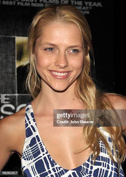 Actress Teresa Palmer arrives at the Los Angeles premiere of 'The Square' at the Landmark Theater on April 5, 2010 in Los Angeles, California.