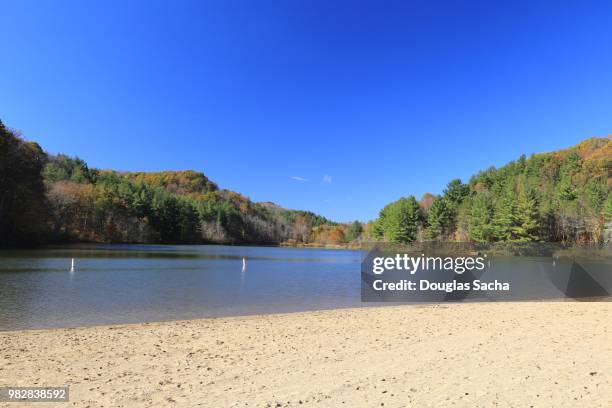 public swimming beach, dow lake, stroud's run state park, athens, ohio, usa - athens ohio stock pictures, royalty-free photos & images