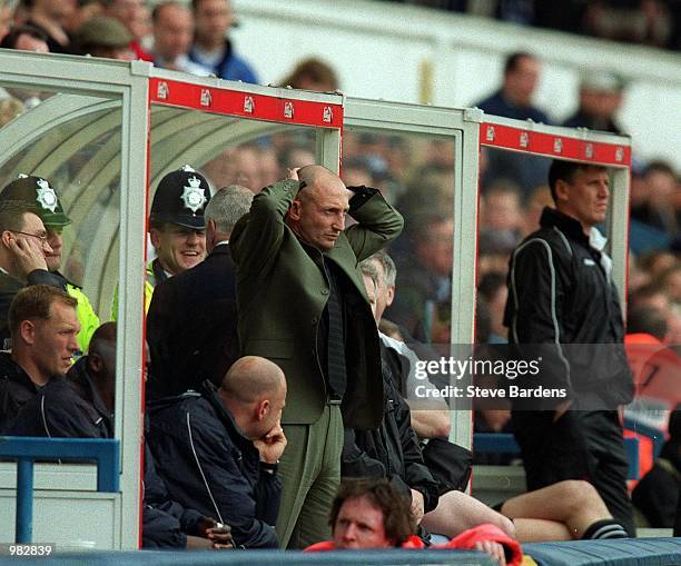 Manager Ian Holloway shows his dismay during the Queens Park Rangers v Tranmere Rovers Nationwide First Division match played at Loftus Road, London....