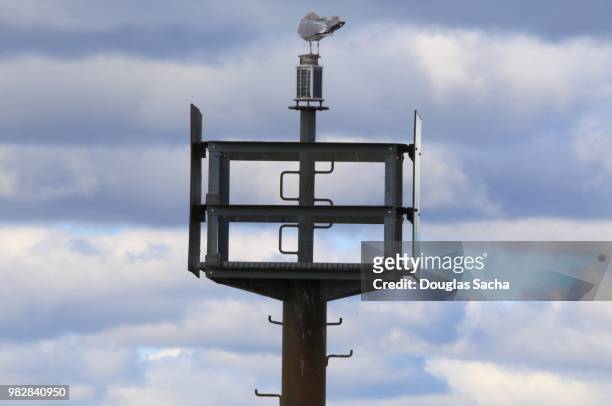 us coast guard nautical beacon tower - nautical structure stock pictures, royalty-free photos & images