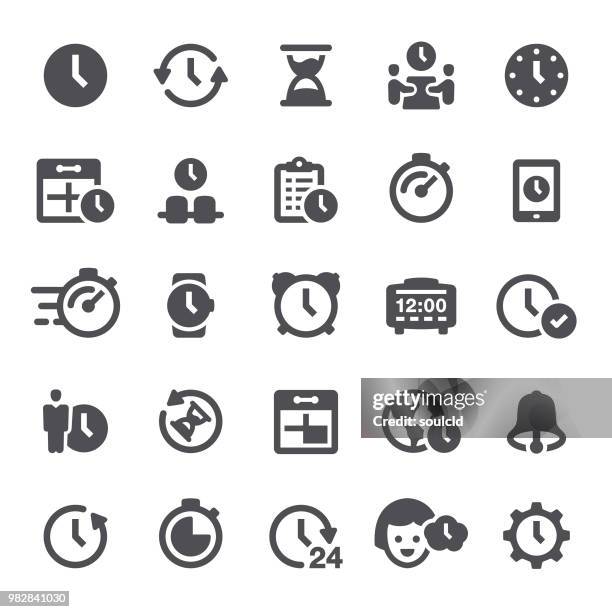 ilustraciones, imágenes clip art, dibujos animados e iconos de stock de iconos de tiempo - waiting