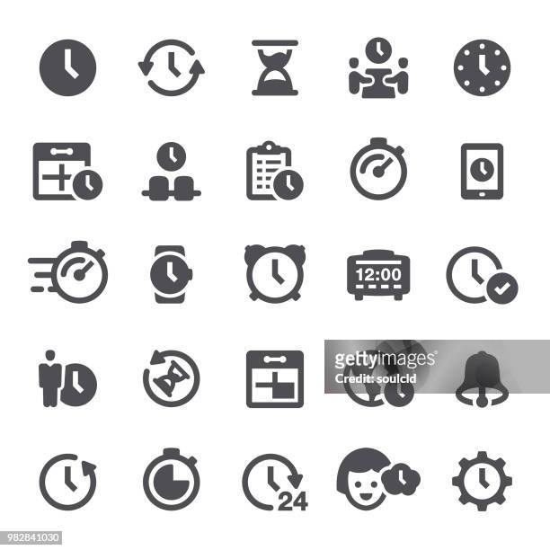 time icons - waiting icon stock illustrations