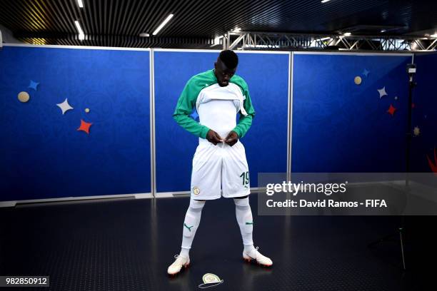 Mbaye Niang of Senegal preapres for the game in the tunnel prior to the 2018 FIFA World Cup Russia group H match between Japan and Senegal at...