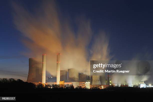 germany, niederaußen, coal fired power station - coal fired power station stock pictures, royalty-free photos & images