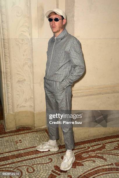 Eddy De Pretto attends the Y-3 Menswear Spring/Summer 2019 show as part of Paris Fashion Week on June 24, 2018 in Paris, France.