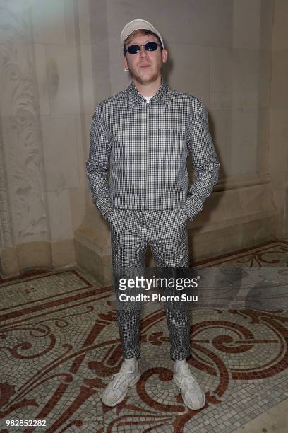 Eddy De Pretto attends the Y-3 Menswear Spring/Summer 2019 show as part of Paris Fashion Week on June 24, 2018 in Paris, France.