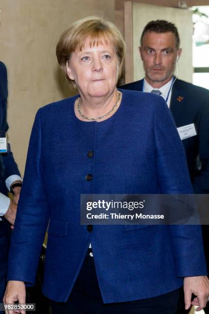 German Chancellor Angela Merkel arrives for an informal working meeting on migration and asylum issues in the Berlaymont, the EU Commission...