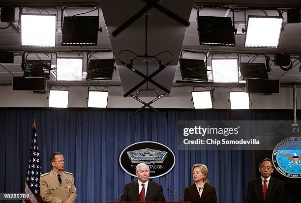 Chairman of the Joint Chiefs of Staff Navy Admiral Mike Mullen, Defense Secretary Robert Gates, Secretary of State Hillary Clinton and Energy...