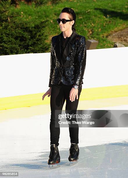 Johnny Weir attends Figure Skating in Harlem's 2010 Skating with the Stars benefit gala in Central Park on April 5, 2010 in New York City.