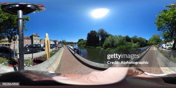 st ives, cambridgeshire 360 - duck tow path stockfoto's en -beelden