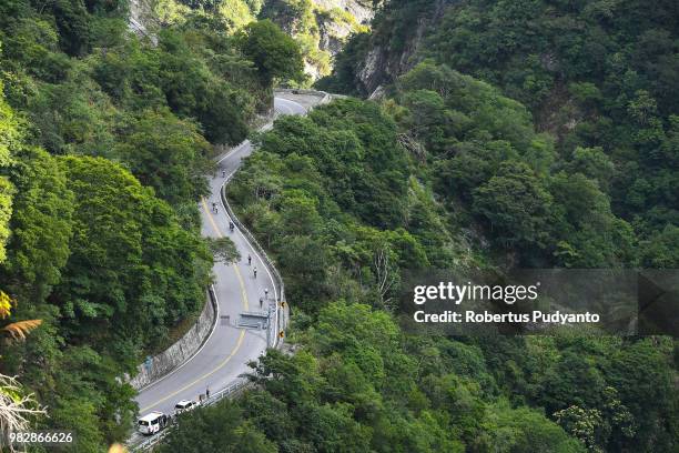Cyclists compete pass through Taroko National Park during 7th MAXXIS Taroko International Hill Climb 2018, Hualien-Wuling 88.83 km on June 24, 2018...