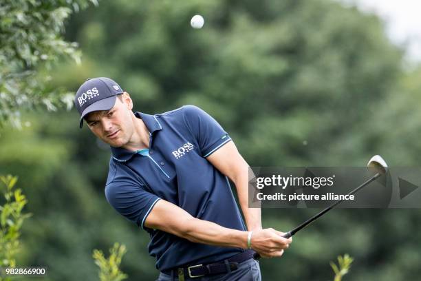 June 2018, Germany, Pulheim, Golf, Europe Tour, International Open, Singles, Men, 4th Round. German golfer Martin Kaymer hitting a shot. Photo:...