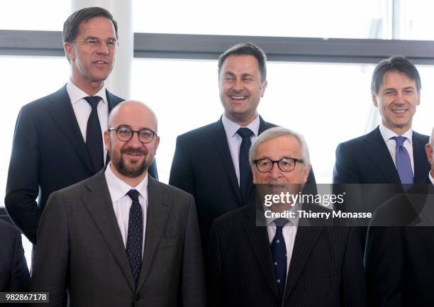 Dutch Prime Minister Mark Rutte, Belgium Prime Minister Charles Michel, Luxembourg Prime Minister Xavier Bettel, President of the European Commission...