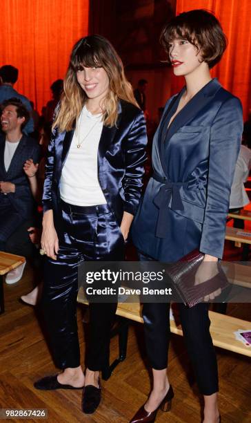 Lou Doillon and Hikari Mori, both wearing Paul Smith, attend the Paul Smith SS19 Menswear Show during Paris Fashion Week at Elysee Montmartre on June...