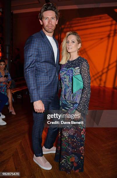 James Cannon and Joanne Froggatt, both wearing Paul Smith, attend the Paul Smith SS19 Menswear Show during Paris Fashion Week at Elysee Montmartre on...