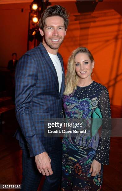 James Cannon and Joanne Froggatt, both wearing Paul Smith, attend the Paul Smith SS19 Menswear Show during Paris Fashion Week at Elysee Montmartre on...