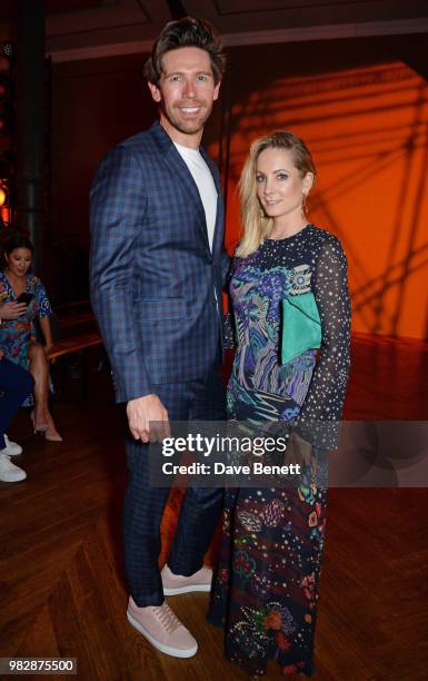 James Cannon and Joanne Froggatt, both wearing Paul Smith, attend the Paul Smith SS19 Menswear Show during Paris Fashion Week at Elysee Montmartre on...