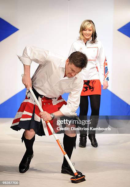 Olympian Eve Muirhead walks the runway at the 8th annual "Dressed To Kilt" Charity Fashion Show at M2 Ultra Lounge on April 5, 2010 in New York City.