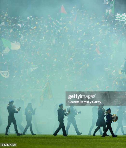 Monaghan , Ireland - 24 June 2018; The St. Michael's Scout Band of Enniskillen during the Ulster GAA Football Senior Championship Final match between...