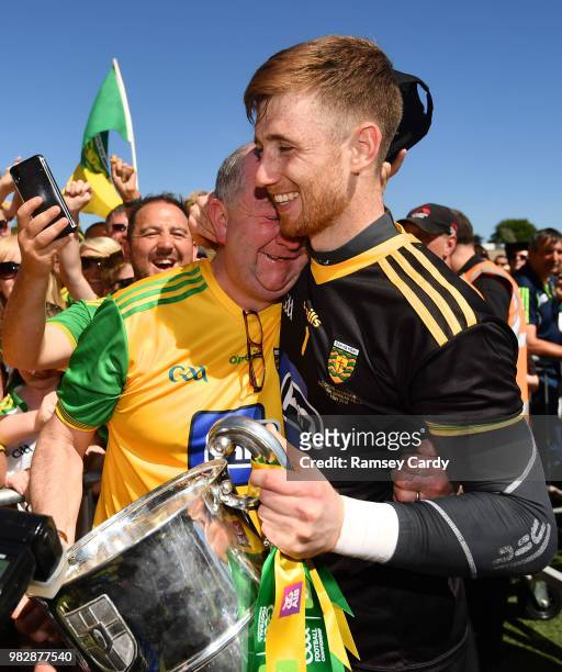 Monaghan , Ireland - 24 June 2018; Shaun Patton of Donegal and his father Peter following the Ulster GAA Football Senior Championship Final match...