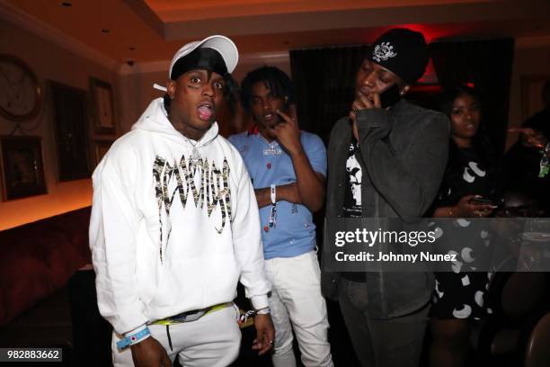 Ski Mask the Slump God, Lou Got Cash, and Uno The Activist attend the Republic Records BET Awards Dinner at Beauty & Essex on June 23, 2018 in Los...