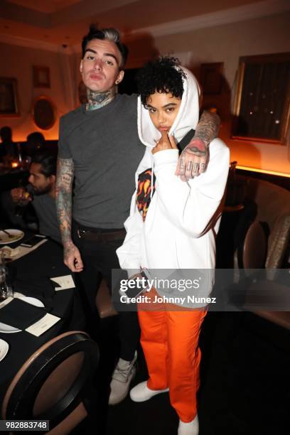 Stefan James and Samaria attend the Republic Records BET Awards Dinner at Beauty & Essex on June 23, 2018 in Los Angeles, California.