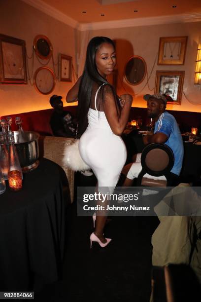 Kash Doll and Donaeo attend the Republic Records BET Awards Dinner at Beauty & Essex on June 23, 2018 in Los Angeles, California.