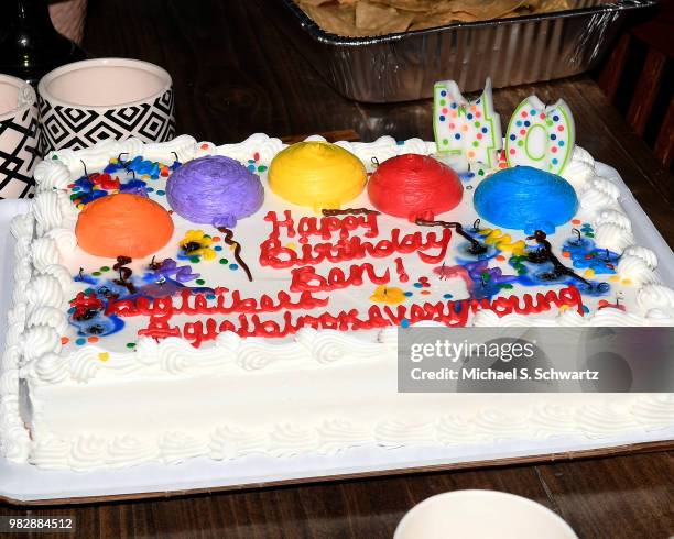 Comedian Ben Gleib's birthday cake at Comedian Ben Gleib's 40th Birthday Celebration on June 23, 2018 in Sherman Oaks, California.