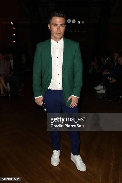 Colton Haynes attends the Paul Smith Menswear Spring/Summer 2019 show as part of Paris Fashion Week on June 24, 2018 in Paris, France.