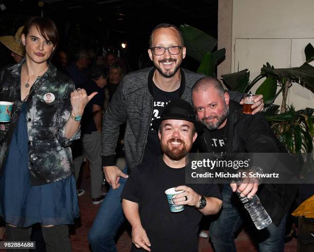 Comedians Jackie Gold, Chris Porter, Brad Williams and J Chris Newberg attend Comedian Ben Gleib's 40th Birthday Celebration on June 23, 2018 in...