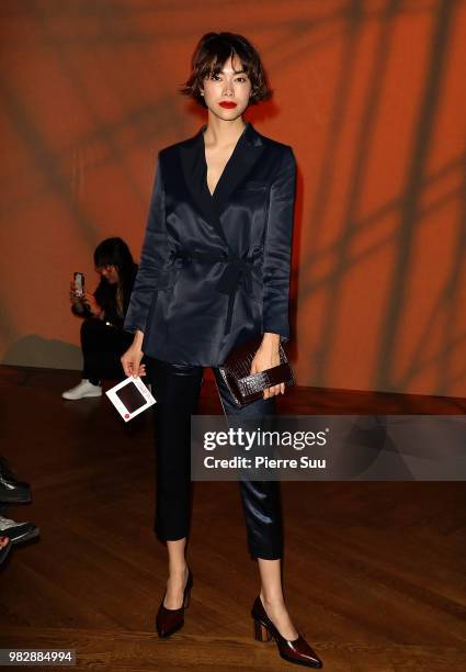 Hikari Mori attends the Paul Smith Menswear Spring/Summer 2019 show as part of Paris Fashion Week on June 24, 2018 in Paris, France.
