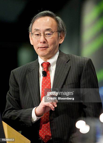 Steven Chu, U.S. Secretary of energy, speaks at the U.S. Energy Information Administration 2010 Energy Conference in Washington, D.C., U.S., on...