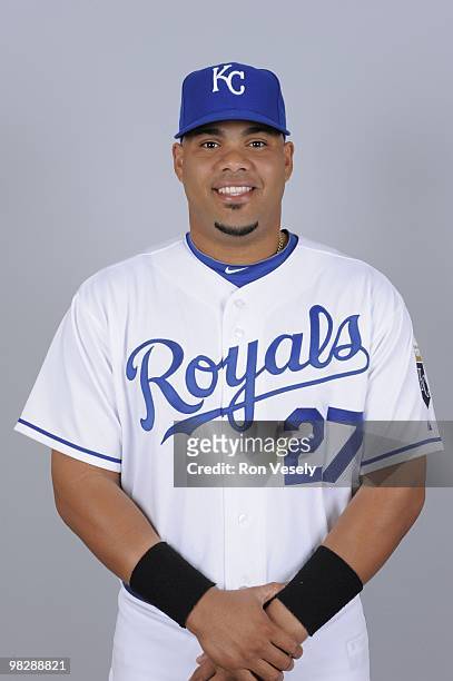 Brayan Pena of the Kansas City Royals poses during Photo Day on Friday, February 26, 2010 at Surprise Stadium in Surprise, Arizona.