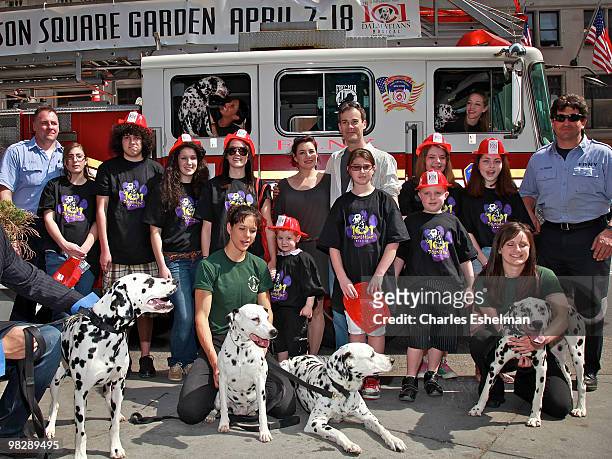 Actress Catia Ojeda, actor James Ludwig, UFAWC children and FDNY Firemen attend The Garden Of Dreams Foundation and the FDNY welcome "The 101...