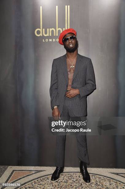 Kojey Radical attends the Dunhill London Menswear Spring/Summer 2019 show as part of Paris Fashion Week on June 24, 2018 in Paris, France.