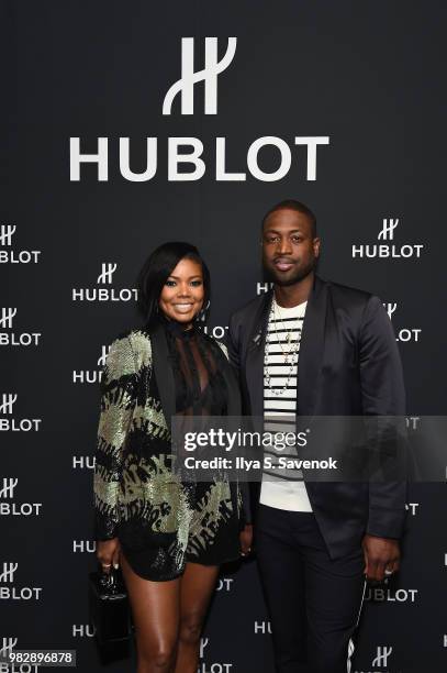 Gabrielle Union and Dwyane Wade attend the Hublot and Dwyane Wade viewing party for the 2018 NBA Draft at Spring Place on June 21, 2018 in New York...