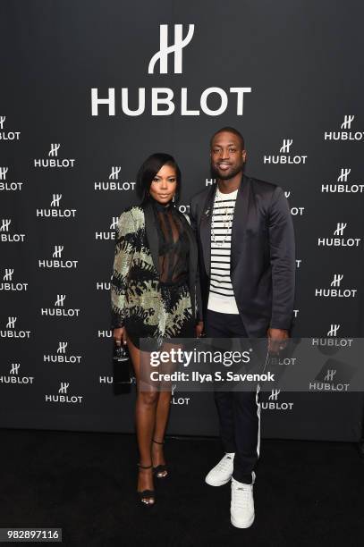 Gabrielle Union and Dwyane Wade attend the Hublot and Dwyane Wade viewing party for the 2018 NBA Draft at Spring Place on June 21, 2018 in New York...