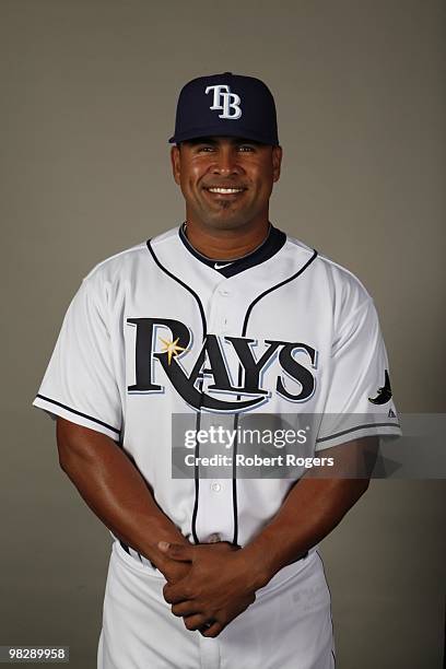 Alvin Colina of the Tampa Bay Rays poses during Photo Day on Friday, February 26, 2010 at Charlotte County Sports Park in Port Charlotte, Florida.