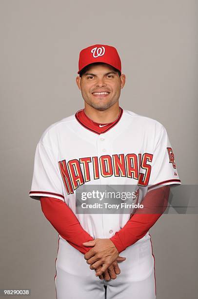 Ivan Rodriguez of the Washington Nationals poses during Photo Day on Sunday, February 28, 2010 at Space Coast Stadium in Viera, Florida.