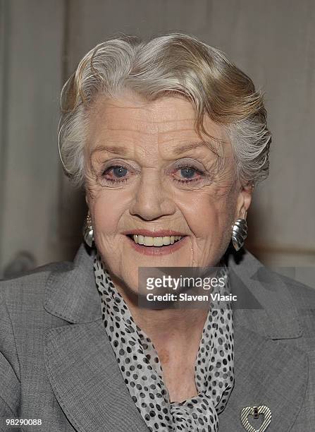 Actress Angela Lansbury promotes "A Little Night Music Broadway Cast Recording" at the Walter Kerr Theatre on April 6, 2010 in New York City.