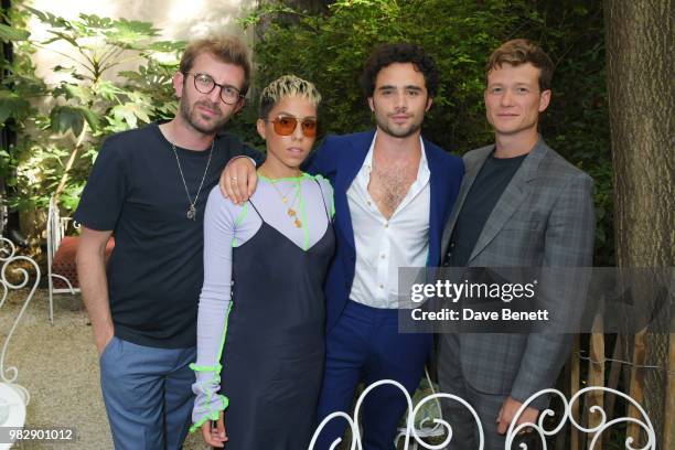 Hayden Kays, Poppy Ajudha, Toby Sebastian and Ed Speleers, all wearing Paul Smith, attends the Paul Smith SS19 VIP dinner during Paris Fashion Week...