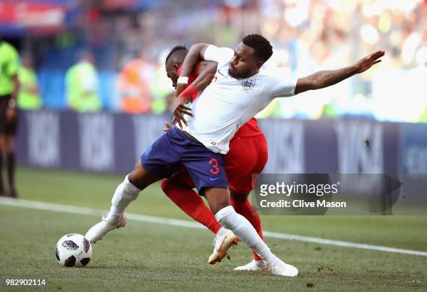 Danny Rose of England takes on Abdiel Arroyo of Panama during the 2018 FIFA World Cup Russia group G match between England and Panama at Nizhniy...