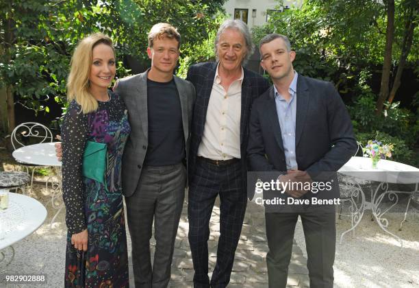 Joanne Froggatt, Ed Speleers, Sir Paul Smith and Russell Tovey, all wearing Paul Smith, attend the Paul Smith SS19 VIP dinner during Paris Fashion...