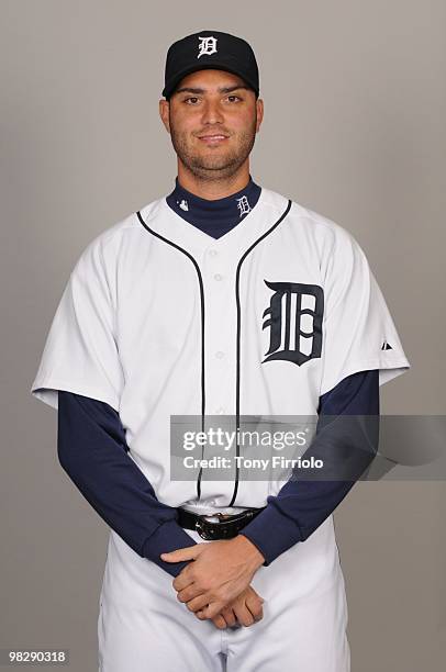 Armando Galarraga of the Detroit Tigers poses during Photo Day on Saturday, February 27, 2010 at Joker Marchant Stadium in Lakeland, Florida.