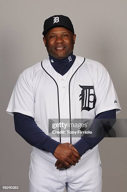 Lloyd McClendon of the Detroit Tigers poses during Photo Day on Saturday, February 27, 2010 at Joker Marchant Stadium in Lakeland, Florida.
